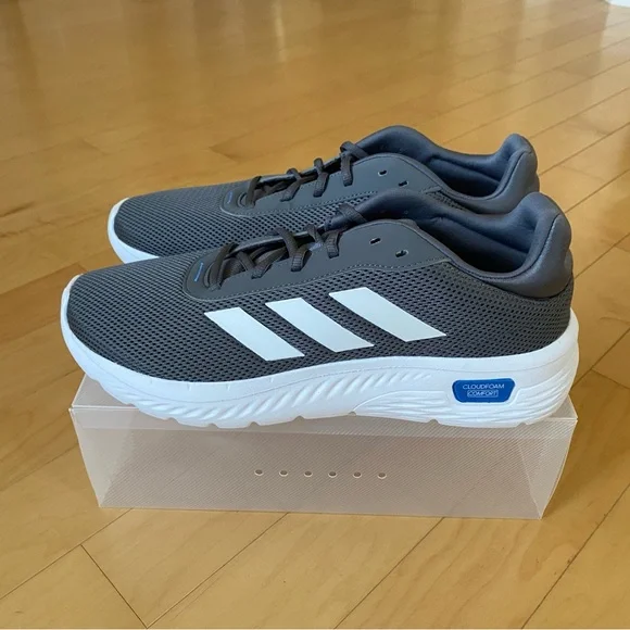 New Adidas Men's Cloudfoam Comfort Dark Gray Athletic Shoes - Picture 10 of 11